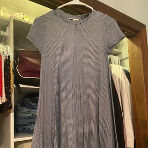 Women’s small high neck striped swing dress